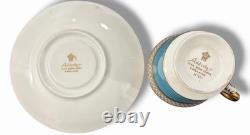 Rare Adderley Harlequin Demitasse Set 6 Cups Saucers H/520 England C. 1960s