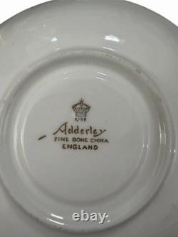 Rare Adderley Harlequin Demitasse Set 6 Cups Saucers H/520 England C. 1960s