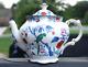 Rare Antique Booths China Parrot Transfer-ware Tea Pot & Sugar & Creamer set