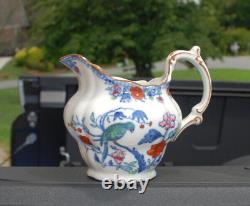 Rare Antique Booths China Parrot Transfer-ware Tea Pot & Sugar & Creamer set