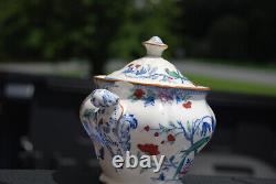 Rare Antique Booths China Parrot Transfer-ware Tea Pot & Sugar & Creamer set