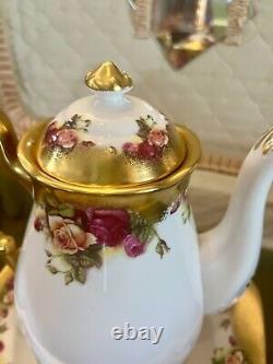 Rare Find Royal Chelsea Golden Rose Coffee Pot, Fine Bone China England