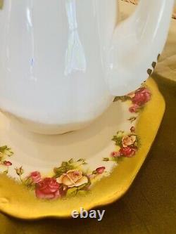 Rare Find Royal Chelsea Golden Rose Coffee Pot, Fine Bone China England