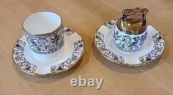 Rare HTF Wedgwood Florentine Lighter Smoking Set Bone China England Dragon Motif