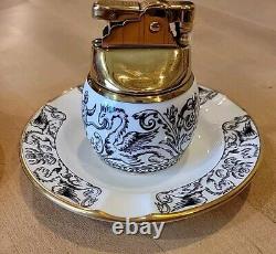 Rare HTF Wedgwood Florentine Lighter Smoking Set Bone China England Dragon Motif