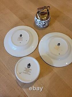 Rare HTF Wedgwood Florentine Lighter Smoking Set Bone China England Dragon Motif