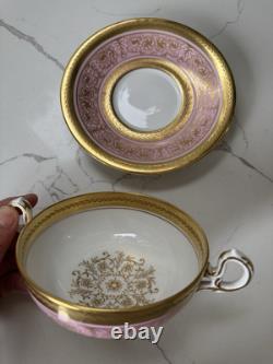 Rare New Chelsea Pink Gold Soup bowl & saucer set Fine bone China England 6.25