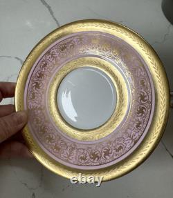 Rare New Chelsea Pink Gold Soup bowl & saucer set Fine bone China England 6.25