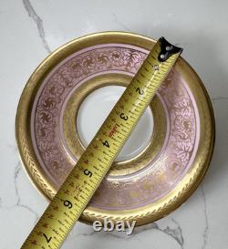 Rare New Chelsea Pink Gold Soup bowl & saucer set Fine bone China England 6.25