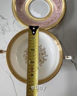 Rare New Chelsea Pink Gold Soup bowl & saucer set Fine bone China England 6.25