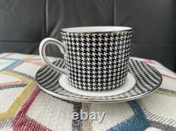 Rare Ralph Lauren Houndstooth Bone China Porcelain Teacup /saucer Set England