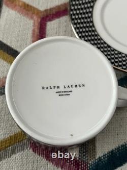Rare Ralph Lauren Houndstooth Bone China Porcelain Teacup /saucer Set England
