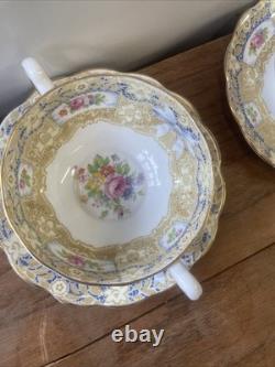 Rare Royal Albert Crown China Valentine Soup Cup And Saucer Sets Set 4