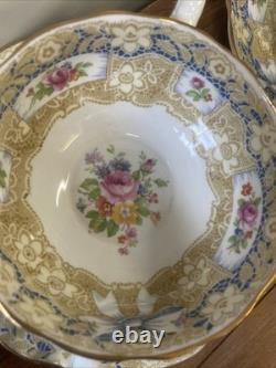 Rare Royal Albert Crown China Valentine Soup Cup And Saucer Sets Set 4