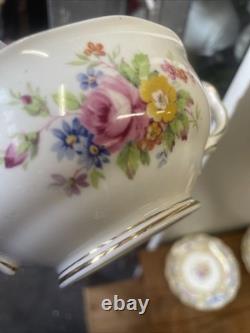 Rare Royal Albert Crown China Valentine Soup Cup And Saucer Sets Set 4