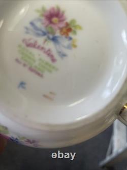 Rare Royal Albert Crown China Valentine Soup Cup And Saucer Sets Set 4