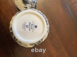 Rare Royal Patrician Bone China Black & White Toile Tea Set, Made in England