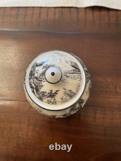 Rare Royal Patrician Bone China Black & White Toile Tea Set, Made in England