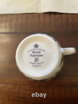 Rare Royal Patrician Bone China Black & White Toile Tea Set, Made in England