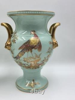 Rare Vintage Spode England Bone China Bird Garniture Urn Vase Bowl Set 3Pc
