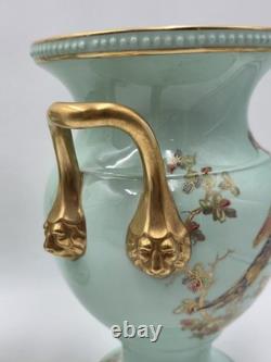 Rare Vintage Spode England Bone China Bird Garniture Urn Vase Bowl Set 3Pc