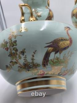 Rare Vintage Spode England Bone China Bird Garniture Urn Vase Bowl Set 3Pc