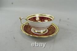 Rare Vtg Paragon Red Gold Lace Floral England Bone China Tea Cup Saucer Gold