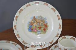 Rare Vtg. Royal Doulton Bunnykins 6 Pc Spring Party Child Set 2 Plates Egg Bowl +