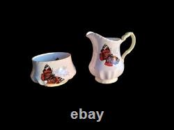 Red Admiral Bone China England Cream & Sugar Dish