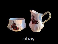 Red Admiral Bone China England Cream & Sugar Dish