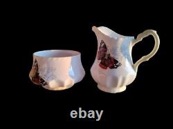 Red Admiral Bone China England Cream & Sugar Dish