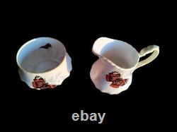 Red Admiral Bone China England Cream & Sugar Dish