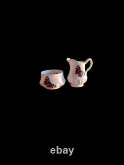 Red Admiral Bone China England Cream & Sugar Dish