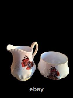 Red Admiral Bone China England Cream & Sugar Dish