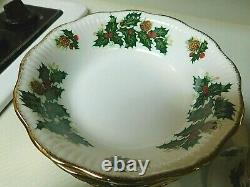 Rosina China Co. Queens Fine Bone China England Yuletide 40 Piece Set Svc For 8