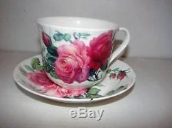 Roy Kirkham English Rose Cup & Teapot Set/3 Made In England Fine Bone China New