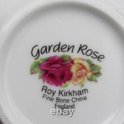 Roy Kirkham Garden Rose Tea for One Set Bone China England 2004 Stacking 4pc