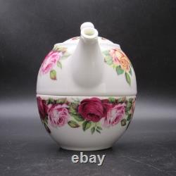 Roy Kirkham Garden Rose Tea for One Set Bone China England 2004 Stacking 4pc