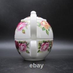 Roy Kirkham Garden Rose Tea for One Set Bone China England 2004 Stacking 4pc
