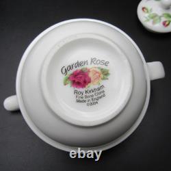 Roy Kirkham Garden Rose Tea for One Set Bone China England 2004 Stacking 4pc