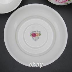 Roy Kirkham Garden Rose Tea for One Set Bone China England 2004 Stacking 4pc Roy Kirkham Garden Rose Tea for One Set Bone China England 2004 Stacking 4pc