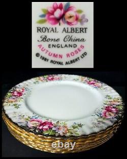 Royal Albert Autumn Roses Set Of 6 Dinner Plates England