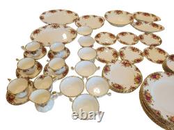 Royal Albert Bone China Country Roses (Made in England) Dinner Set 44 Pieces