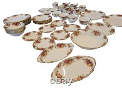 Royal Albert Bone China Country Roses (Made in England) Dinner Set 44 Pieces