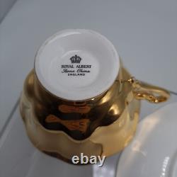 Royal Albert Bone China England Gold Tea Cup Saucer Set