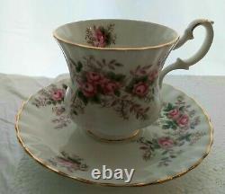 Royal Albert Bone China England Lavender Rose Tea Set 14 Pieces 6 Cups Saucers