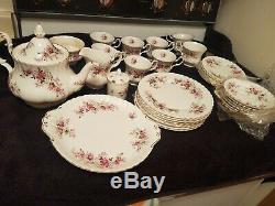 Royal Albert Bone China England Lavender Rose Tea Set, Teapot, Cups/Saucers
