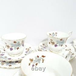 Royal Albert Bone China England Lorraine Grapevine Trio Tea Set Serving Plate