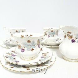 Royal Albert Bone China England Lorraine Trio Tea Set Milk Creamer Serving Plate