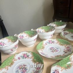 Royal Albert Bone China Floral Dinner Set Cups Saucers Square Plates England